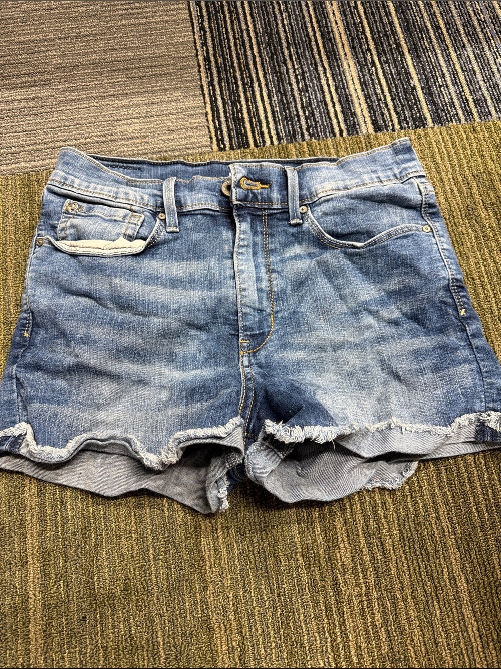 Denizen from Levi's Light Blue Denim Cutoff Shorts with Frayed Hem